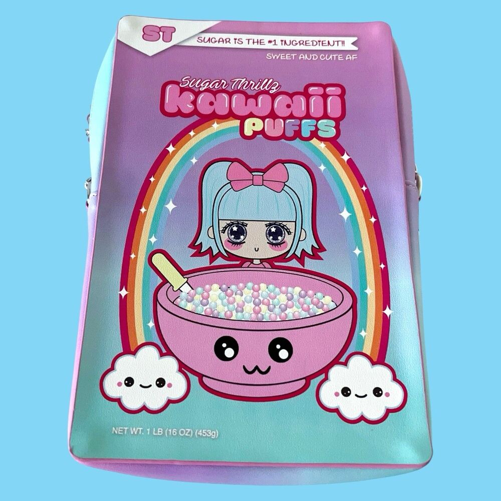 Dolls Kill Sugar Thrillz Kawaii Puffs Crossbody Bag Purse Kitsch Novelty Cereal